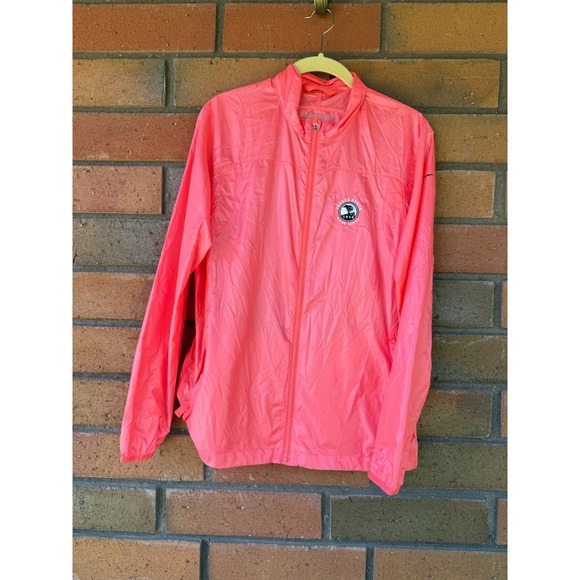 Nike Jackets & Blazers - Nike Golf Pebble Beach Golf Link Full Zip Windbreaker | Pink | Womens Medium